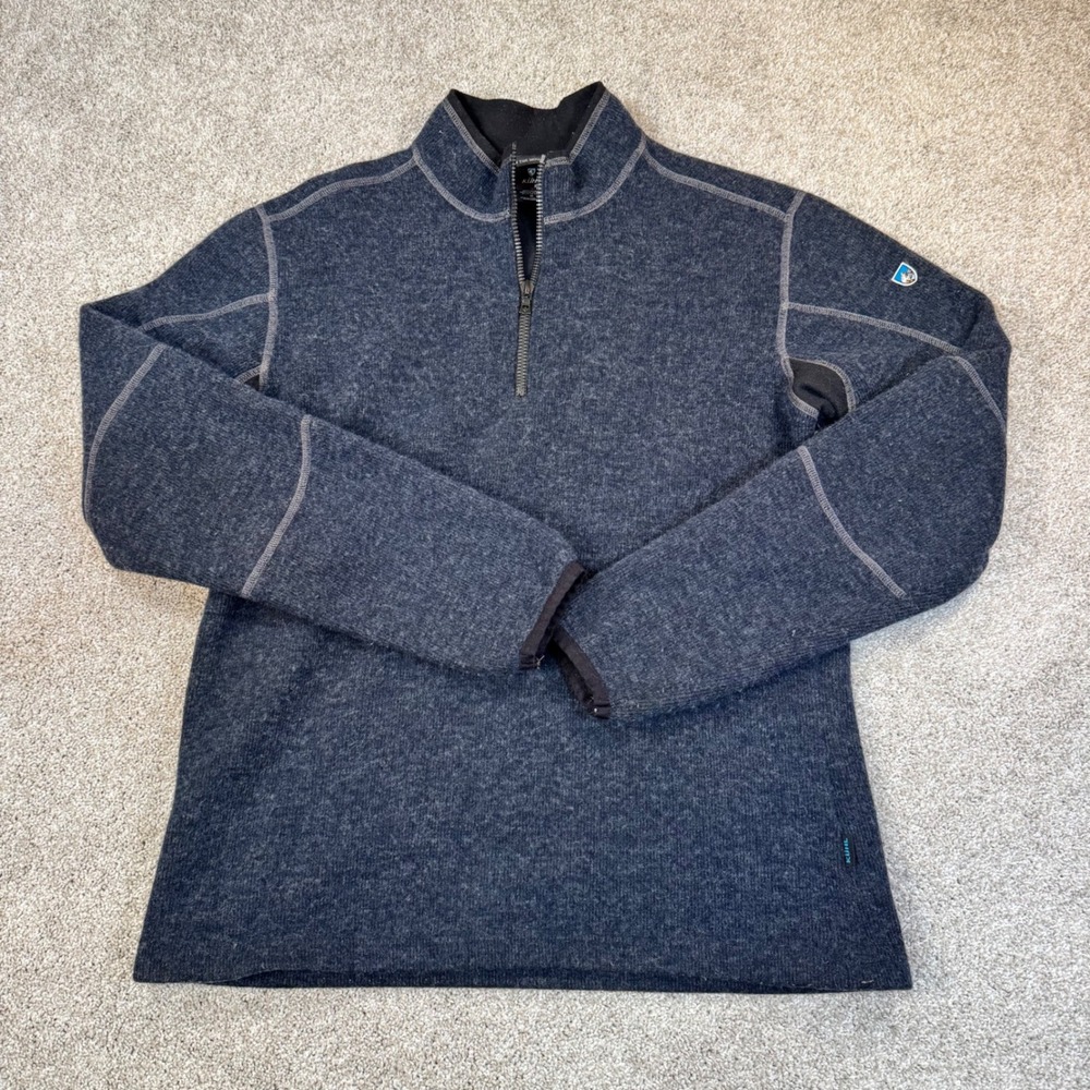 Kuhl ThermoKore 1/4 Zip Fleece Pullover Mens Medium Blue